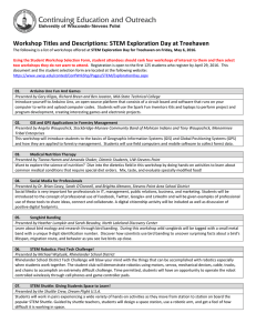 Workshop Titles and Descriptions: STEM Exploration Day at Treehaven