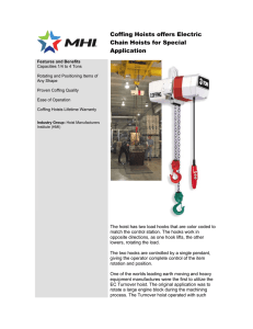 Coffing Hoists offers Electric Chain Hoists for Special Application