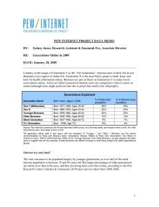 PEW INTERNET PROJECT DATA MEMO BY: