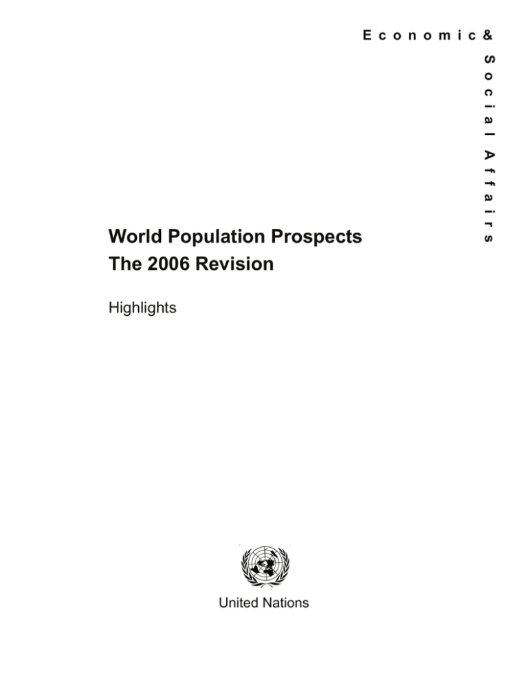 World Population Prospects The 2006 Revision Highlights