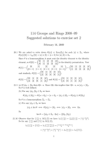 114 Groups and Rings 2008–09 Suggested solutions to exercise set 2