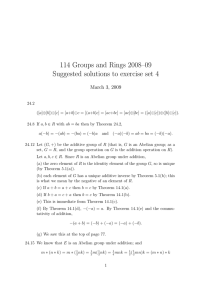 114 Groups and Rings 2008–09 Suggested solutions to exercise set 4