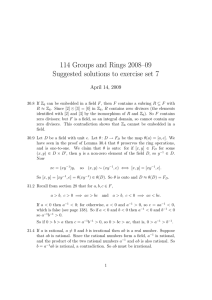 114 Groups and Rings 2008–09 Suggested solutions to exercise set 7