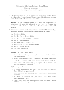 Mathematics 1214: Introduction to Group Theory Homework exercise sheet 2