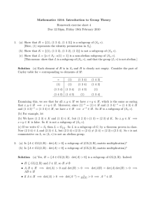 Mathematics 1214: Introduction to Group Theory Homework exercise sheet 4