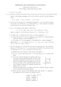 Mathematics 1214: Introduction to Group Theory Homework exercise sheet 5