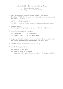 Mathematics 1214: Introduction to Group Theory Homework exercise sheet 7