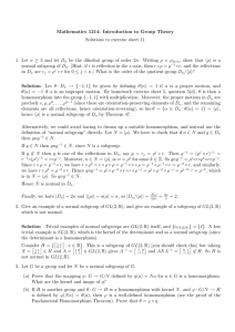 Mathematics 1214: Introduction to Group Theory Solutions to exercise sheet 11