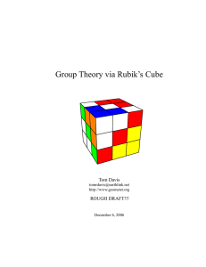 Group Theory via Rubik’s Cube Tom Davis ROUGH DRAFT!!!