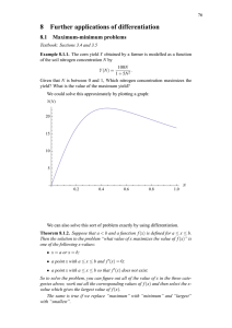 8 Further applications of differentiation 8.1 Maximum-minimum problems