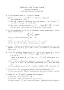 Mathematics 2224: Lebesgue integral Homework exercise sheet 3