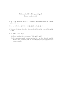 Mathematics 2224: Lebesgue integral Tutorial exercise sheet 1 S