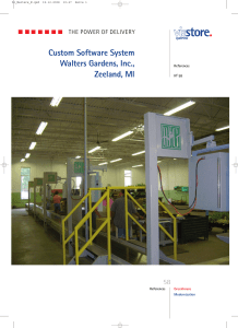 Custom Software System Walters Gardens, Inc., Zeeland, MI 58