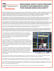 MEZZANINE SAFETI-GATES PROVIDES COLORITE POLYMERS WITH GATES THAT ENSURE EMPLOYEE SAFETY