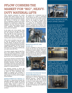 PFlow Industries pioneered the vertical material lifting system product class over