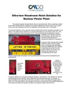 Ultra-low Headroom Hoist Solution for Nuclear Power Plant