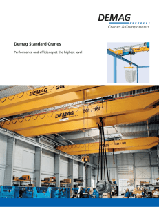 Demag Standard Cranes Performance and effi ciency at the highest level