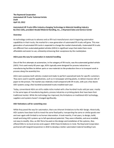 The Raymond Corporation Automated Lift Trucks Technical Article Draft April 10, 2012