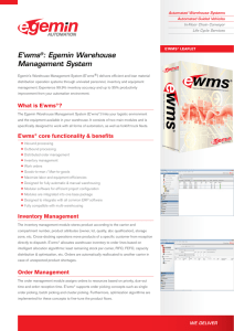 E'wms : Egemin Warehouse Management System ®