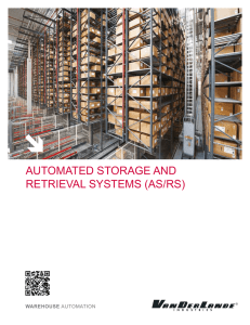 AutomAted storAge And retrievAl systems (As/rs) warehouse