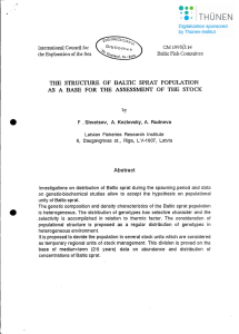 • THE STRUCTURE OF BALTIC SPRAT POPULATION FOR THE OF THE STOCK