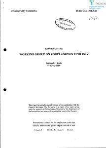 • WORKING GROUP ON ZOOPLANKTON ECOLOGY ICES CM 1998/C:6 Oceanography Committee