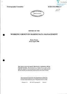 , WORKING GROUP ON MARINE DATA MANAGEMENT ICES CM 1998/C:7 Oceanography Committee