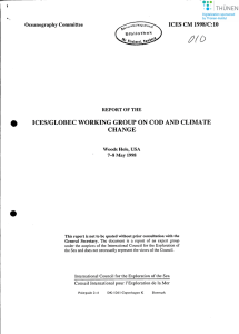 • .. t1(D ICES/GLOBEC WORKING GROUP ON COD AND CLIMATE