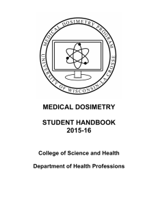 MEDICAL DOSIMETRY STUDENT HANDBOOK 2015-16