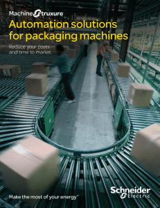 Automation solutions for packaging machines Reduce your costs and time to market.