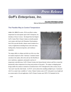 Press Release  Goff’s Enterprises, Inc. The Flexible Way to Control Temperature