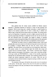 . DEVELOPMENT OF A COMPUTERISED DATABASE SYSTEM FOR