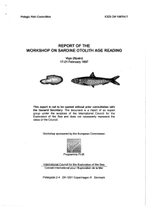 REPORT OF THE WORKSHOP ON SARDINE OTOLITH AGE READING