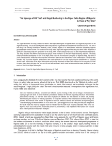 The Upsurge of Oil Theft and Illegal Bunkering in the... Is There a Way Out?