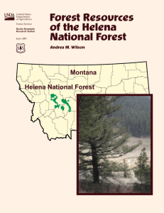 Forest Resources of the Helena National Forest Montana