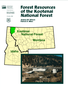 Forest Resources of the Kootenai National Forest Andrea M. Wilson