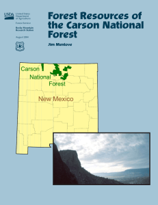 Forest Resources of the Carson National Forest Jim Menlove