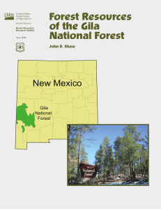 Forest Resources of the Gila National Forest New Mexico