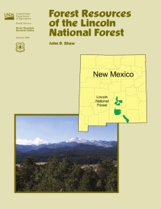 Forest Resources of the Lincoln National Forest John D. Shaw