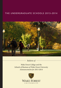 Bulletin of Wake Forest College and the Announcements for 2013-2014