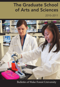 The Graduate School of Arts and Sciences Bulletin of Wake Forest University