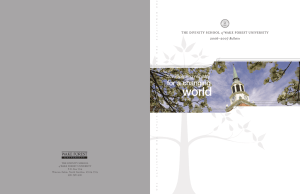 world for a changing transforming ministry 2006–2007 Bulletin