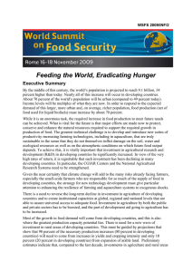 Feeding the World, Eradicating Hunger Executive Summary