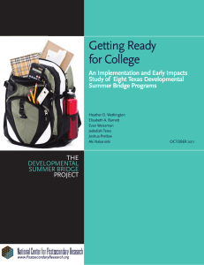 Getting Ready for College An Implementation and Early Impacts