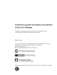 Contextualized Teaching &amp; Learning: A Faculty Primer