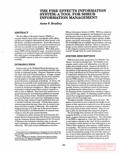 THE FIRE EFFECTS INFORMATION SYSTEM: A TOOL FOR SHRUB INFORMATION MANAGEMENT Anne