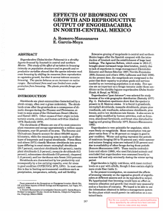 EFFECTS OF BROWSING ON GROWTH AND REPRODUCTIVE OUTPUTOFENGORDACABRA IN NORTH-CENTRAL MEXICO