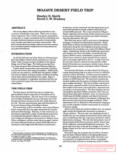 MOJAVE DESERT FIELD TRIP Stanley D. Smith David J. M. Bradney ABSTRACT