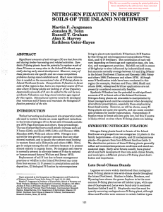 NITROGEN FIXATION IN FOREST SOILS OF THE INLAND NORTHWEST Martin F. Jurgensen