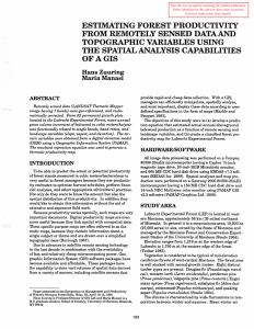 ESTIMATING FOREST PRODUCTIVITY FROM REMOTELY SENSED DATAAND TOPOGRAPHIC VARIABLES USING